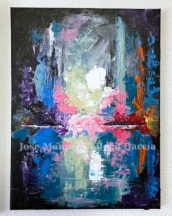 Pintura abstracta al acrilico de una cueva (abstract acrylic painting)