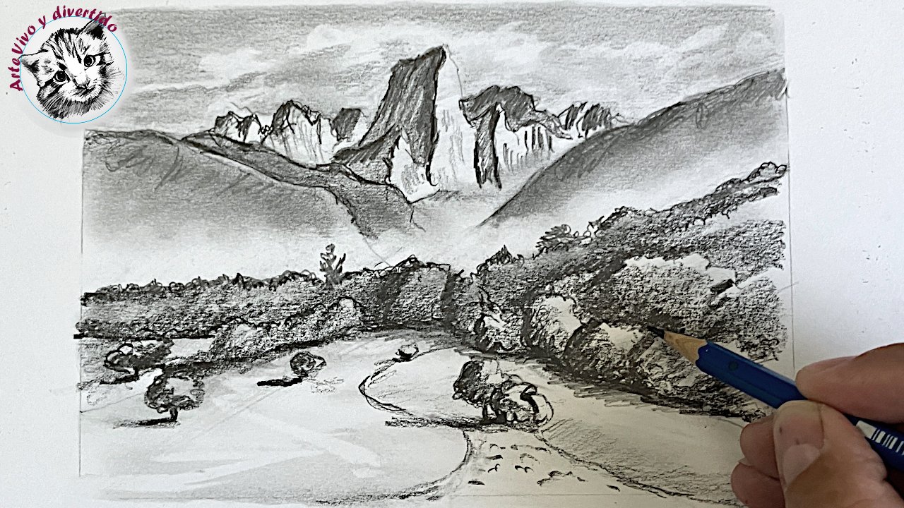 Cómo Dibujar un Paisaje Realista con Lápiz: Tutorial Fácil Paso a Paso Inspirado en los Picos de Europa